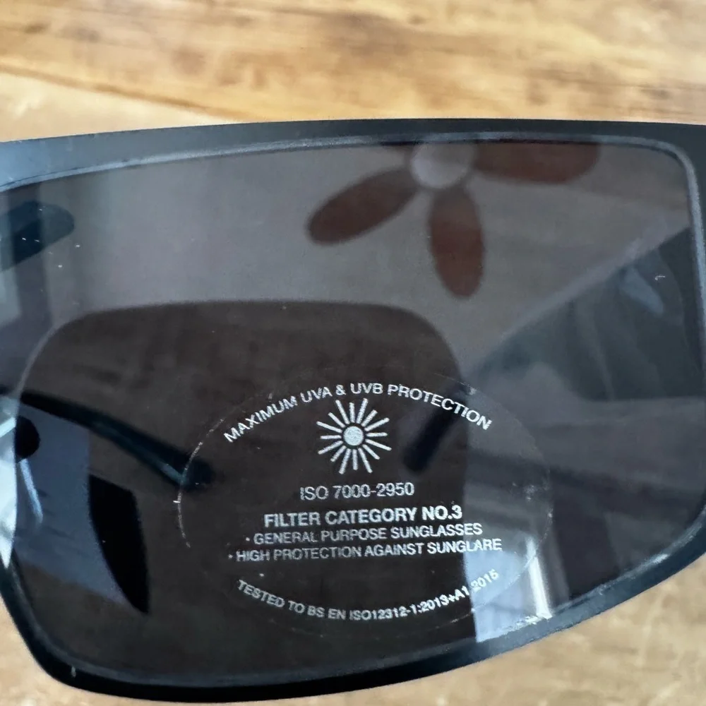 NEW PrettyLittleThing Black Matte Metal Frame Slim Visor Sunglasses ~UVA UVB